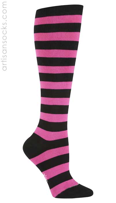 pink and black knee high socks